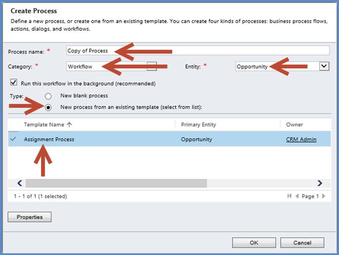 CRM Create a Process