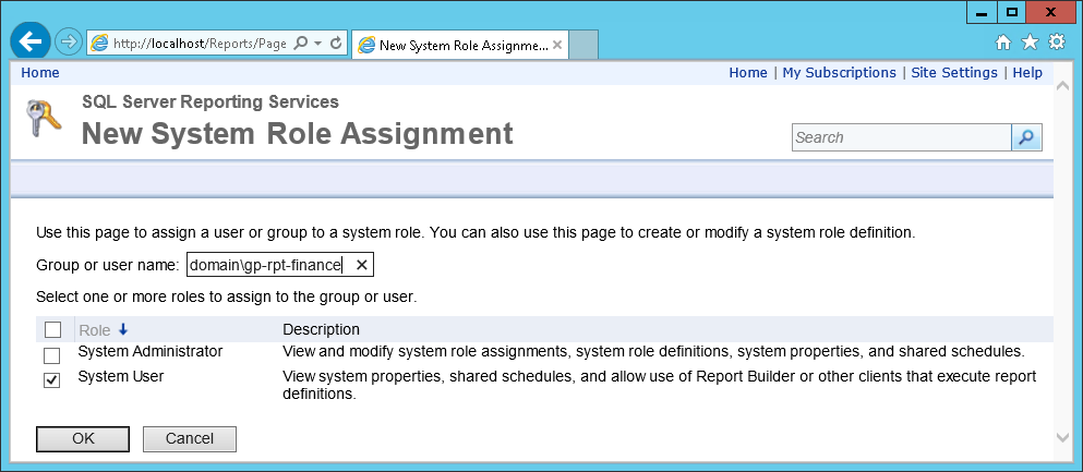 SSRS Roles