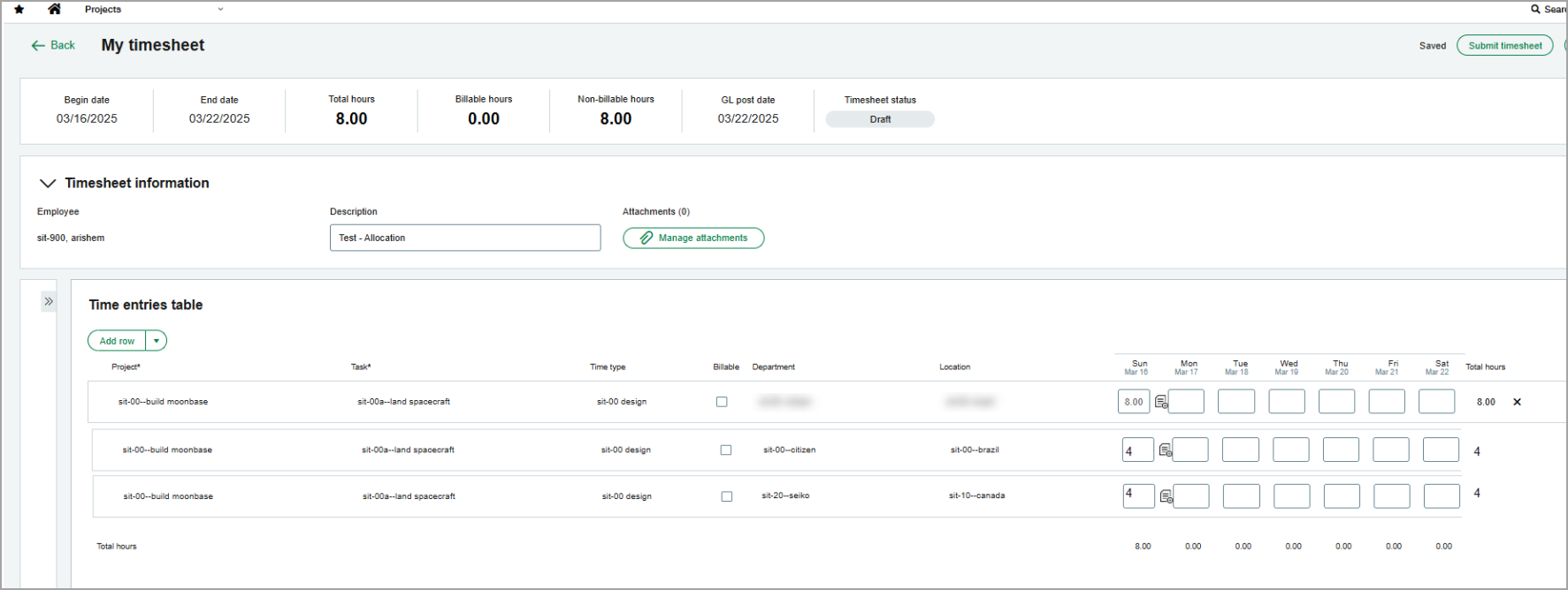 Sage Intacct 2025 Release 2 Highlights: Allocations in Sage Intelligent Time