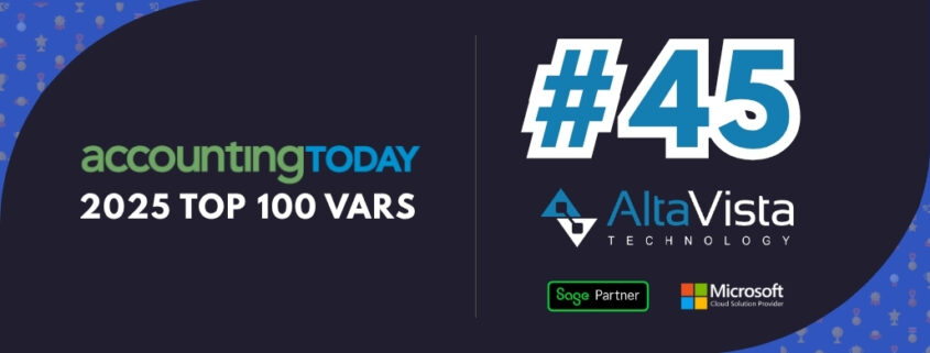Alta Vista ranks #45 on Accounting Today VAR 100 for 2025.